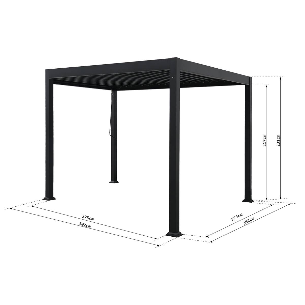 Pergola bioclimatique 3x3m Zeus anthracite - Gecko Jardin - Image 8