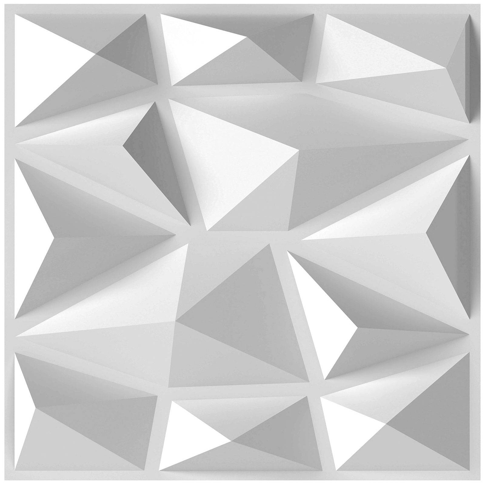 Lot de 50 Panneaux Muraux 3D Carrés 30 x 30 cm, Décoration Murale Intérieure en PVC Résistant au Feu avec Accent Diamant pour Découpe Créative, Blanc - Image 1