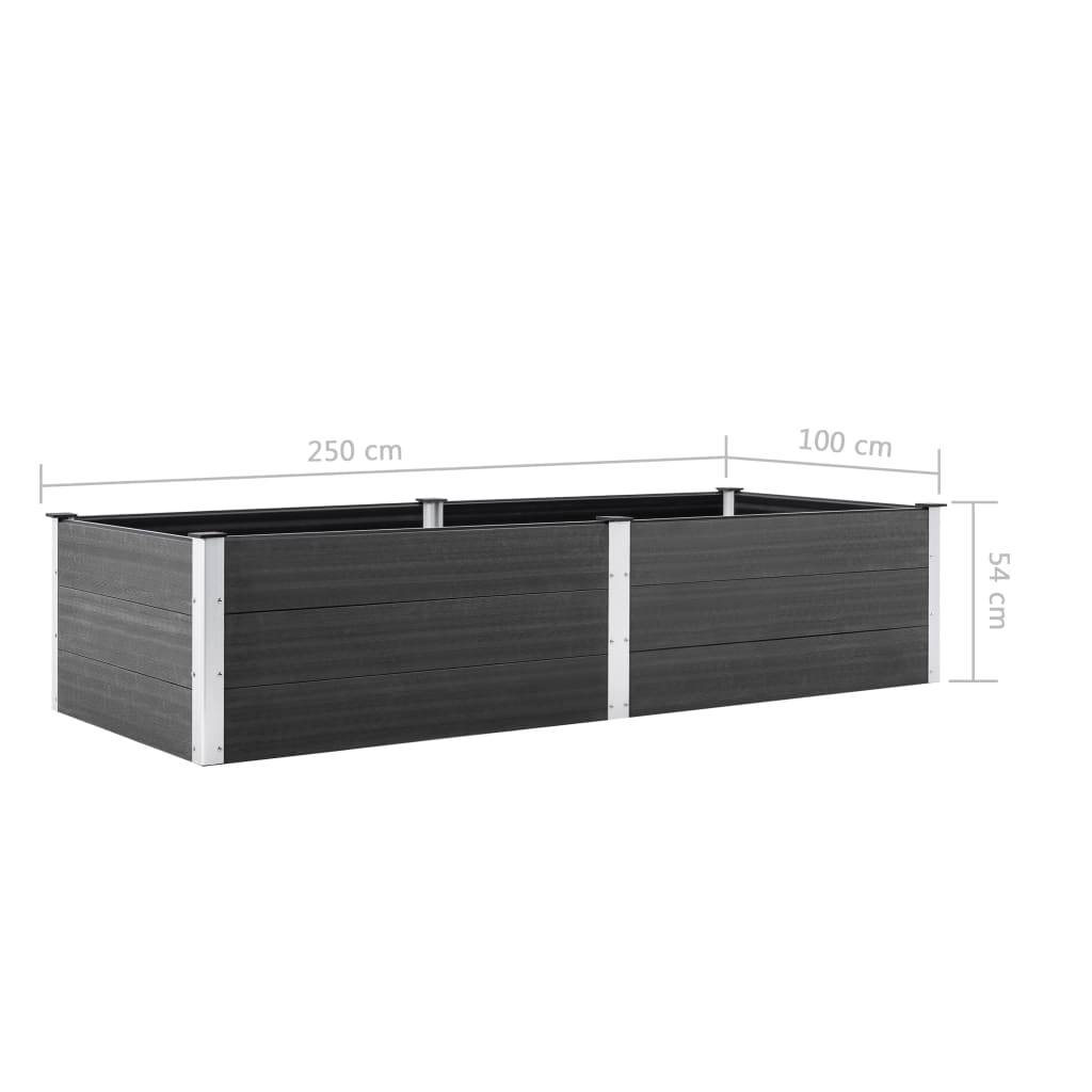 Helloshop26 - Jardinière lit surélevé plantes fleurs jardin 250 x 100 x 54 cm WPC gris - Imagen 5