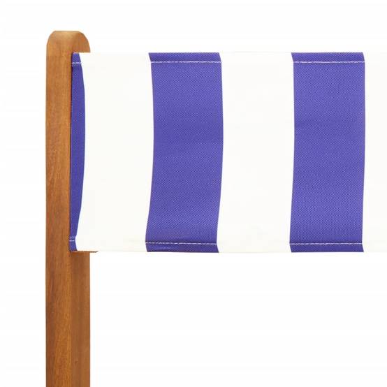 Maison Chic - Ensemble de bistro 3 pcs | Mobilier d'extérieur bleu et blanc tissu et bois massif Maison Chic - Image 10