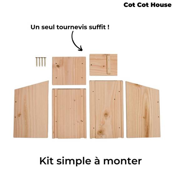 Nichoir à oiseaux en kit pour rouge-gorge - Cot Cot House - Image 3