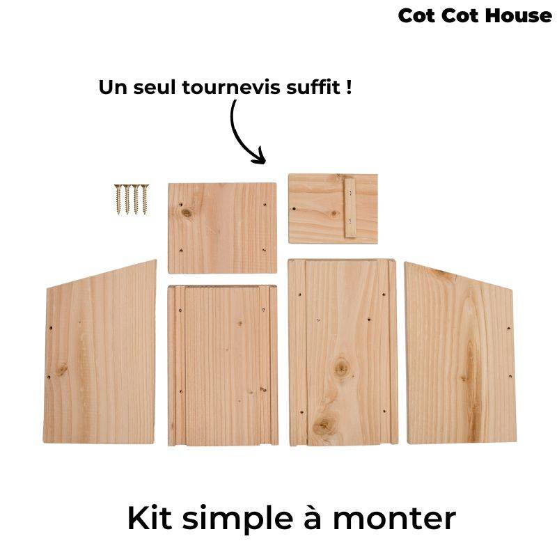 Nichoir à oiseaux en kit pour rouge-gorge - Cot Cot House - Image 3