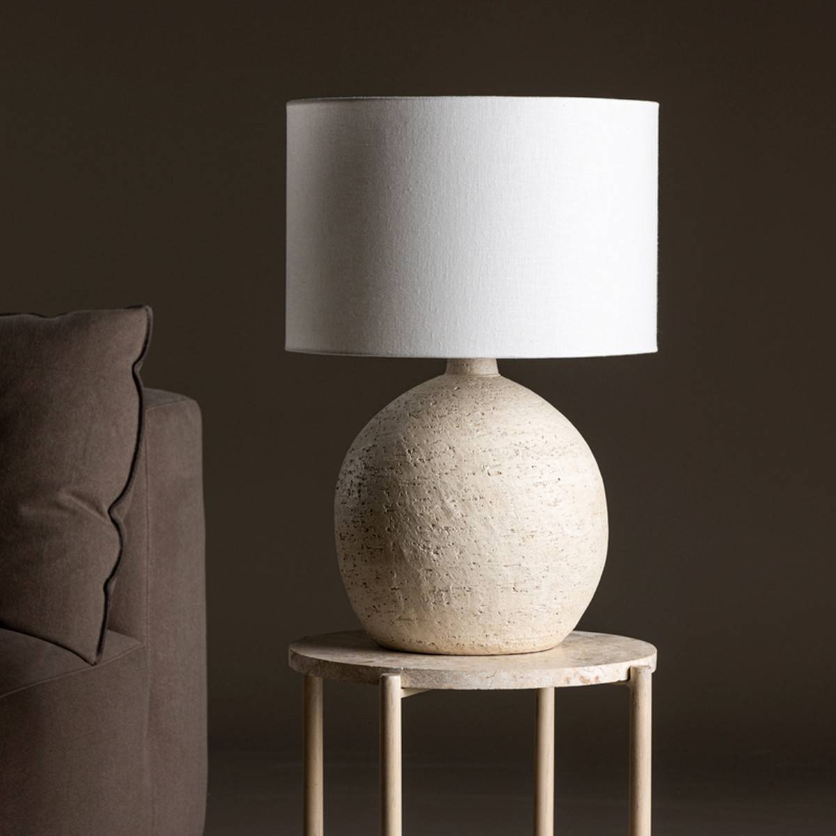 Lampe à Poser en Terre Cuite "Tjorn" 60cm Blanc - Image 2