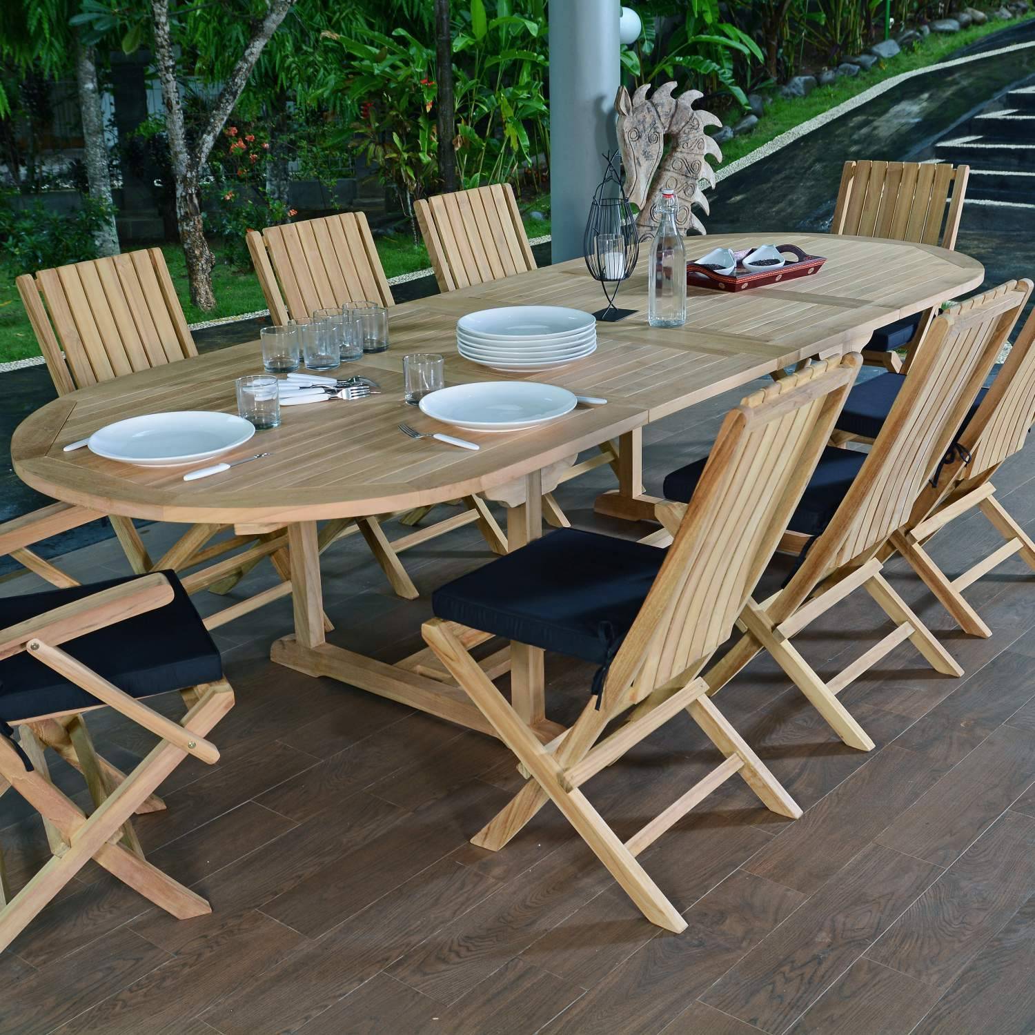 Salon de jardin en teck massif Malte, 8 places - TECK'Attitude - Imagen 2