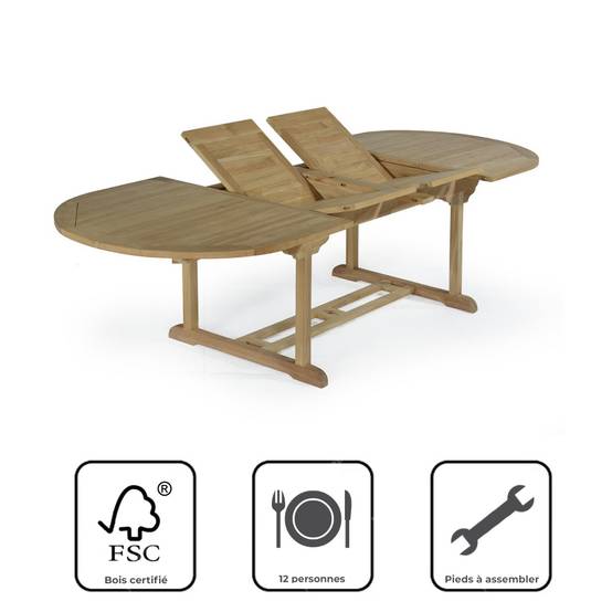 Salon de jardin en teck massif Malte, 8 places - TECK'Attitude - Imagen 5