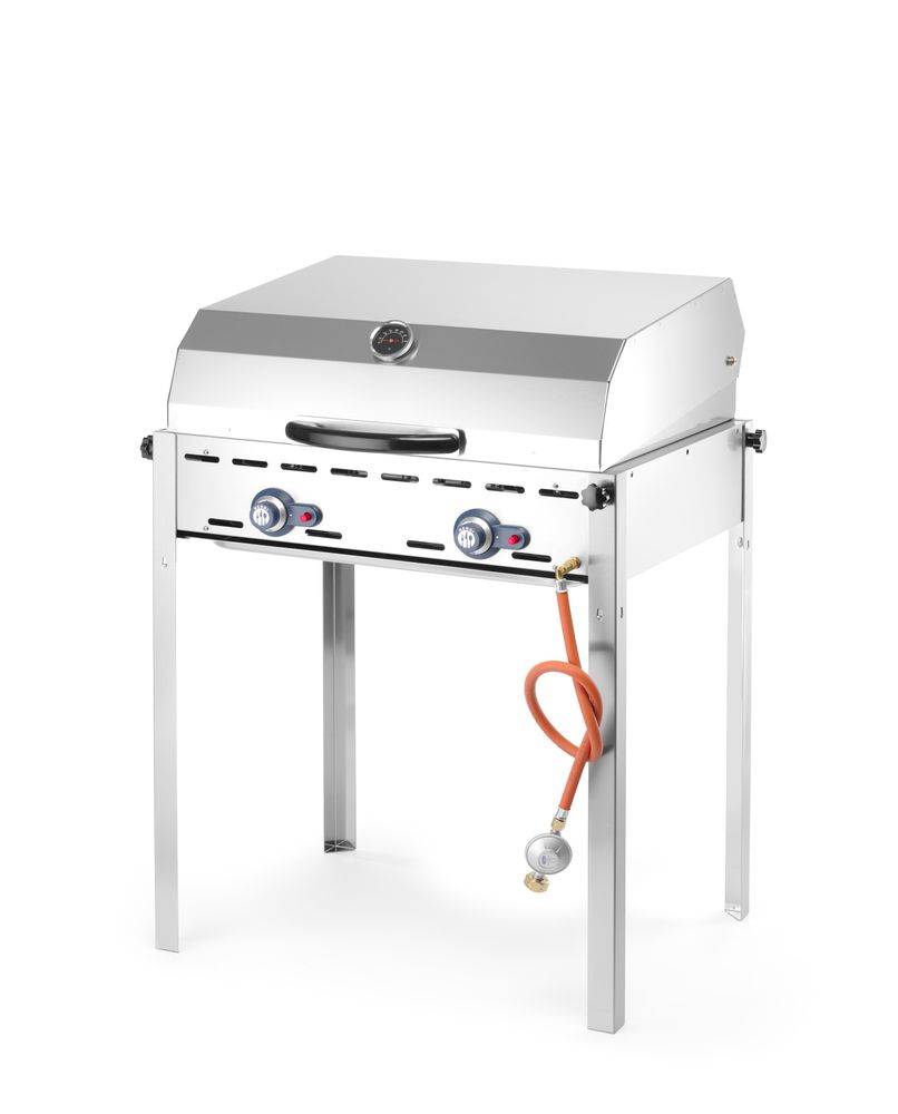 HENDI - Barbecue Green Fire avec 2 brûleurs Profi Line Plaque et grille en fonte émaillée GN 1/1 - Hendi - Image 2