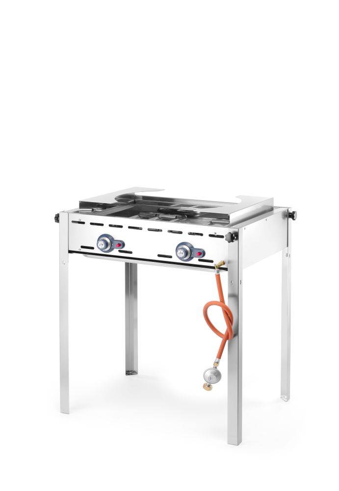 HENDI - Barbecue Green Fire avec 2 brûleurs Profi Line Plaque et grille en fonte émaillée GN 1/1 - Hendi - Image 4