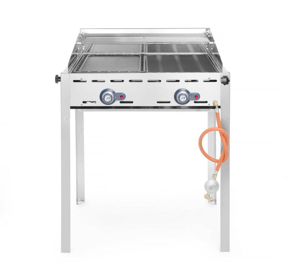 HENDI - Barbecue Green Fire avec 2 brûleurs Profi Line Plaque et grille en fonte émaillée GN 1/1 - Hendi - Image 1