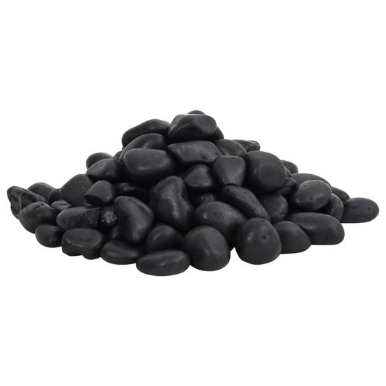 Galets Décoratifs Noirs Pierres Polies pour Jardin Paillage Déco Aquarium 2-5 cm 25 kg - ComfortXL Outdoor Living - Image 2