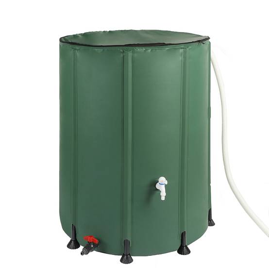 Terre Jardin - Réservoir / cuve d'eau de pluie pliable 750 Litres Vert - Image 1
