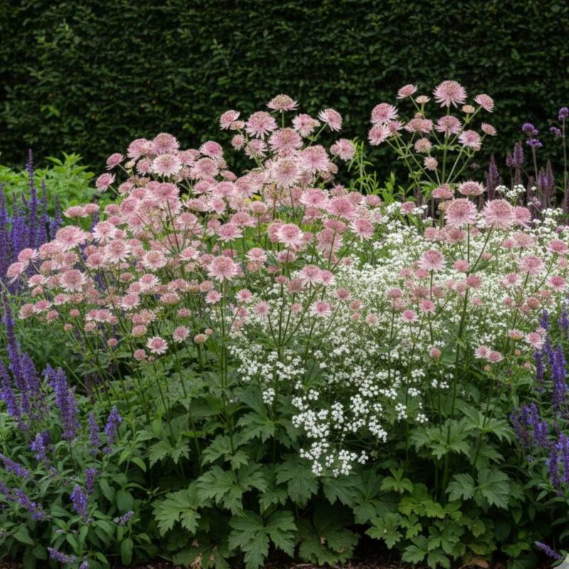 Astrance major Pink Pride à fleurs Rose/ - feuillage Caduc - Godet - 5/20 cm