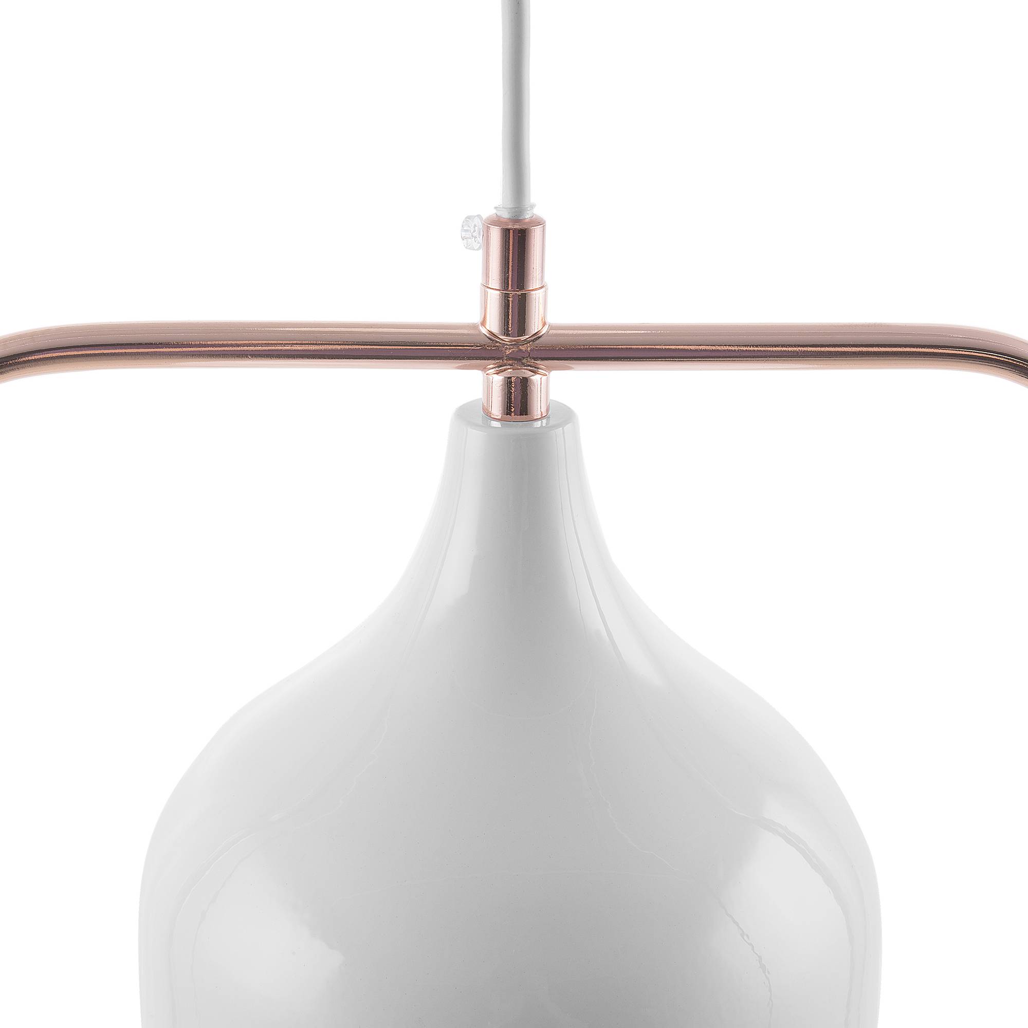 Beliani - Lampe suspension Métal Blanc MAVONE - 24x15x121- Beliani - Image 5