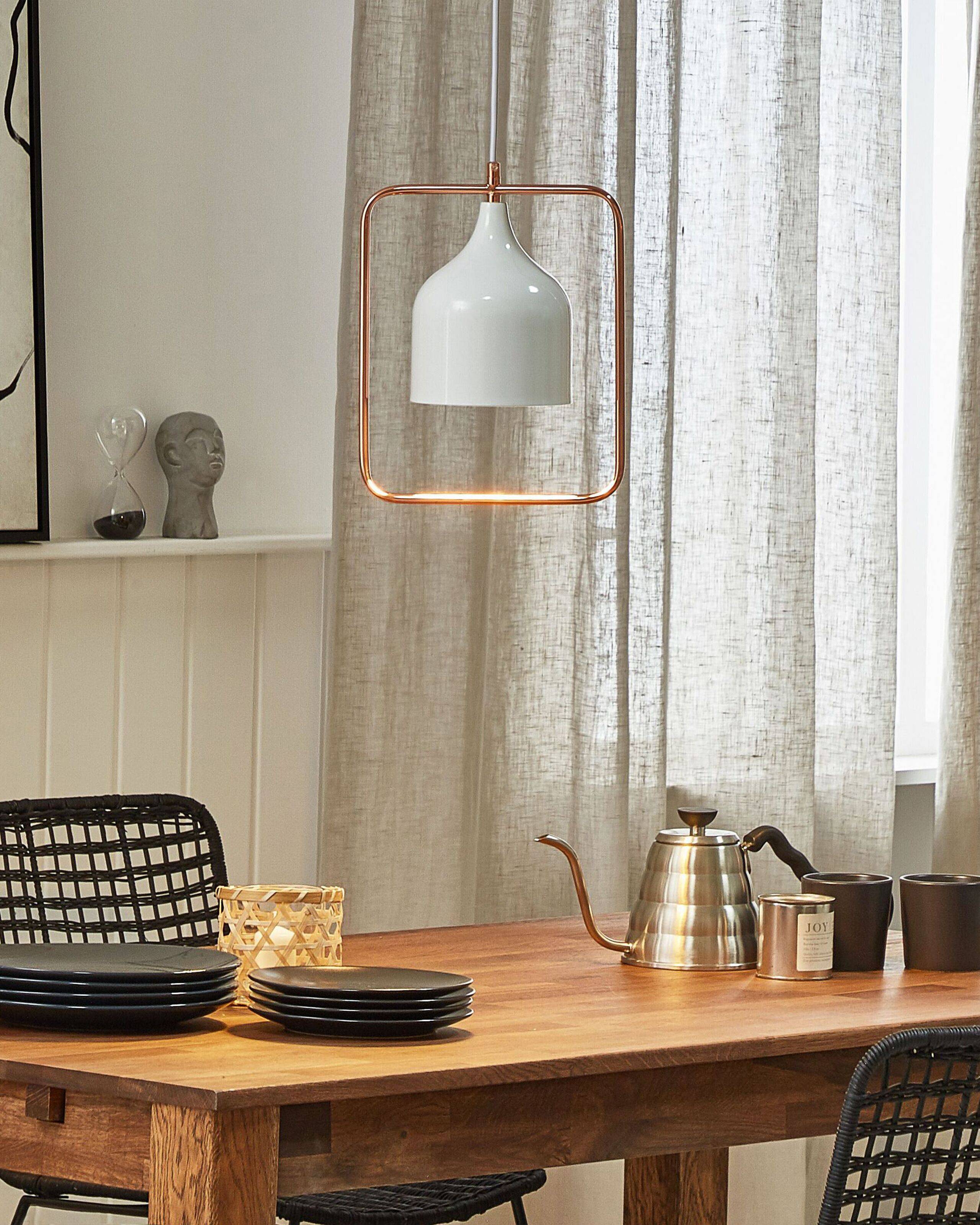 Beliani - Lampe suspension Métal Blanc MAVONE - 24x15x121- Beliani - Image 1