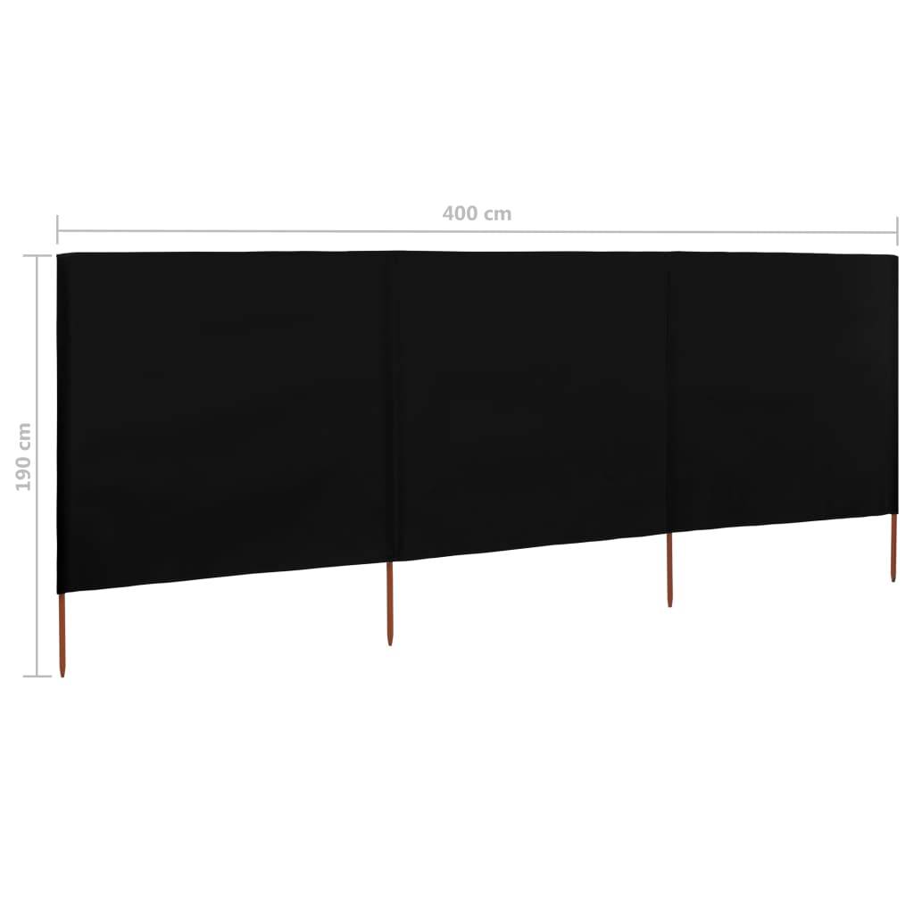 Helloshop26 - Brises-vue paravent 3 panneaux tissu 400 x 160 cm noir - Imagen 6