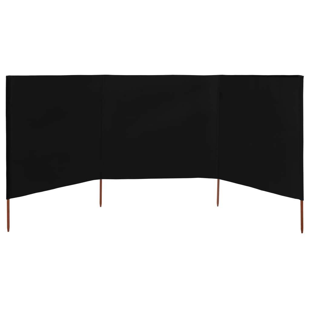 Helloshop26 - Brises-vue paravent 3 panneaux tissu 400 x 160 cm noir - Imagen 3