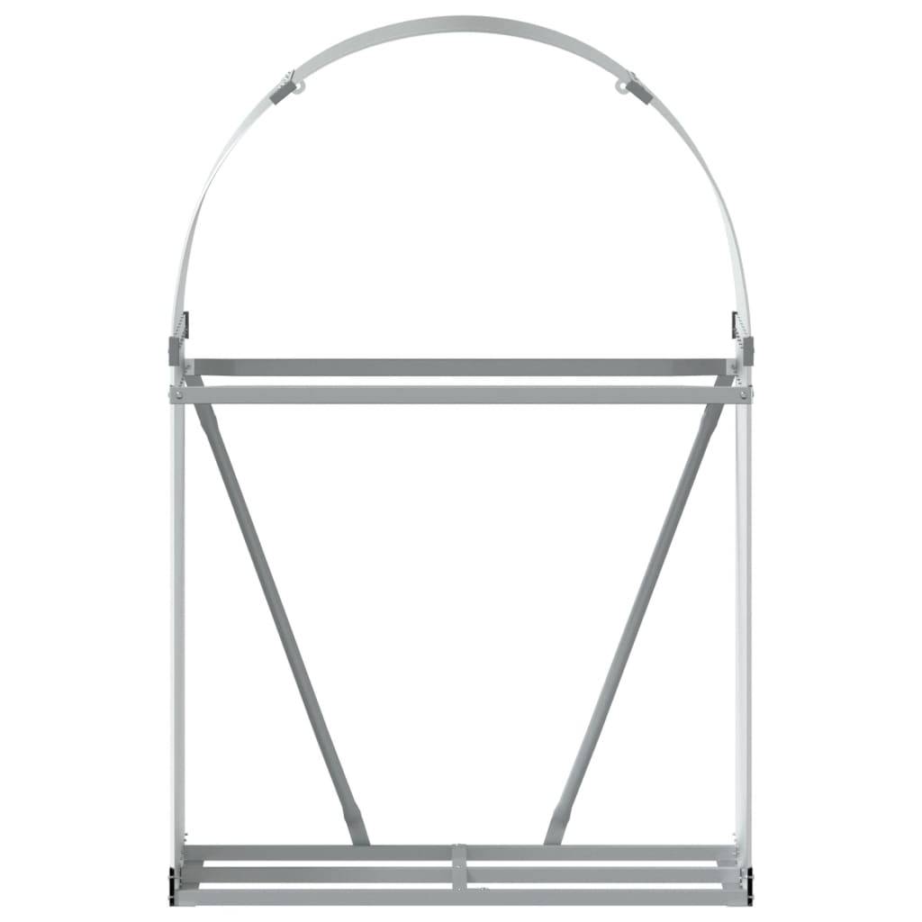 Range-bûches extérieur en acier galvanisé Argenté 80x45x120 cm – ComfortXL Outdoor Living - Image 4