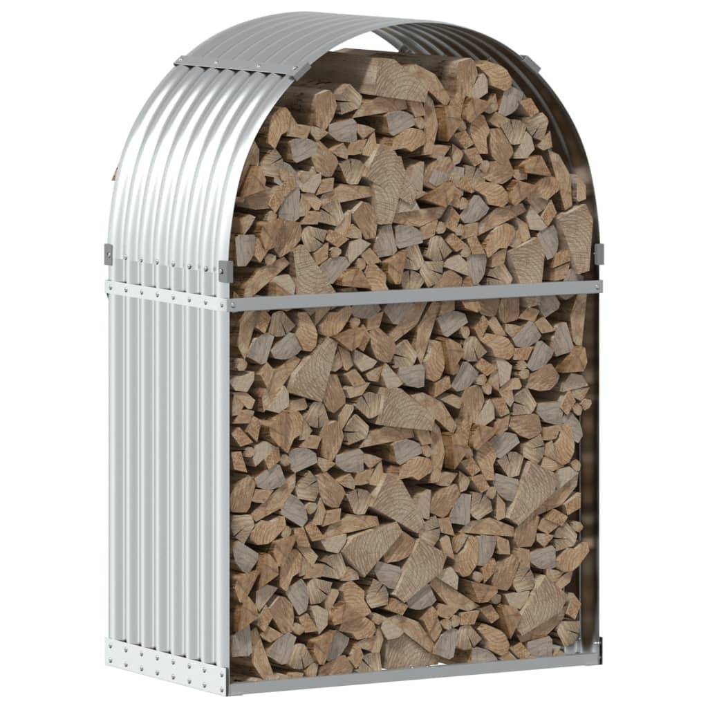 Range-bûches extérieur en acier galvanisé Argenté 80x45x120 cm – ComfortXL Outdoor Living - Image 3