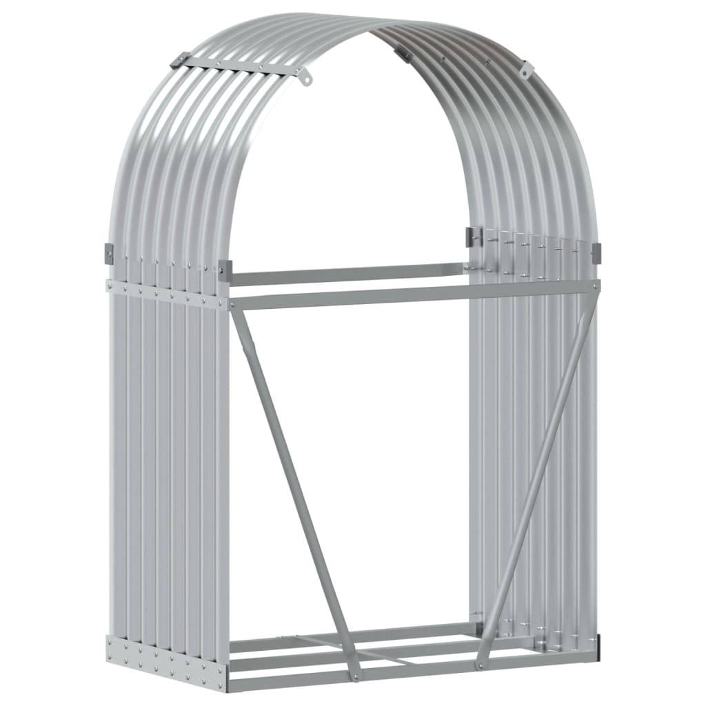 Range-bûches extérieur en acier galvanisé Argenté 80x45x120 cm – ComfortXL Outdoor Living - Image 6