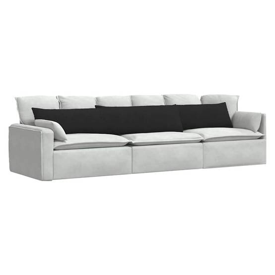 Paire de Coussins Dossier Tissu pour Canapé Palette et Banc Intérieur Noir 200 x 40 cm – ComfortXL Outdoor Living - Image 3