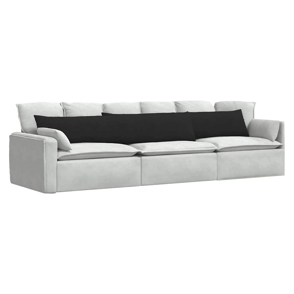 Paire de Coussins Dossier Tissu pour Canapé Palette et Banc Intérieur Noir 200 x 40 cm – ComfortXL Outdoor Living - Image 3