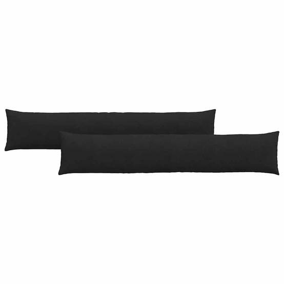 Paire de Coussins Dossier Tissu pour Canapé Palette et Banc Intérieur Noir 200 x 40 cm – ComfortXL Outdoor Living - Image 2