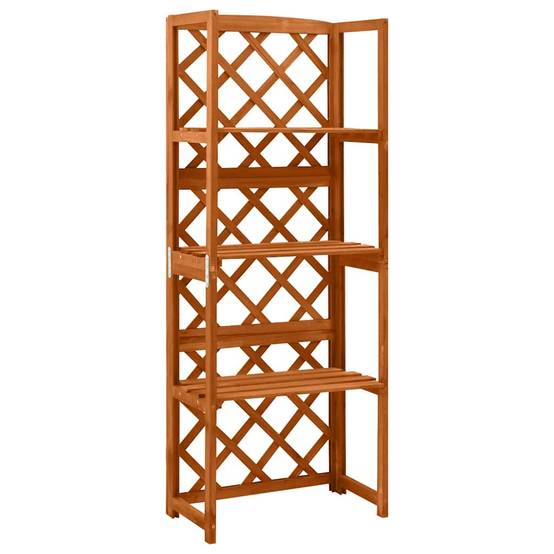 Treillis avec Étagères Bois Sapin Massif pour Pots Fleurs 55x140cm - ComfortXL Outdoor Living - Image 1