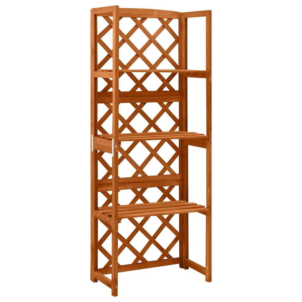 Treillis avec Étagères Bois Sapin Massif pour Pots Fleurs 55x140cm - ComfortXL Outdoor Living - Image 1