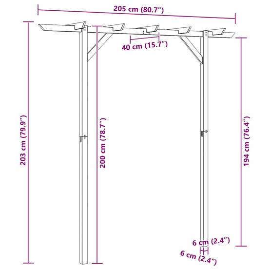 Treillis avec Étagères Bois Sapin Massif pour Pots Fleurs 55x140cm - ComfortXL Outdoor Living - Image 10