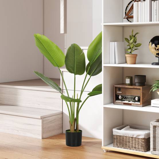 Plante artificielle intérieure 109 cm, arbre artificiel avec pot en plastique et terreau floqué - Image 3