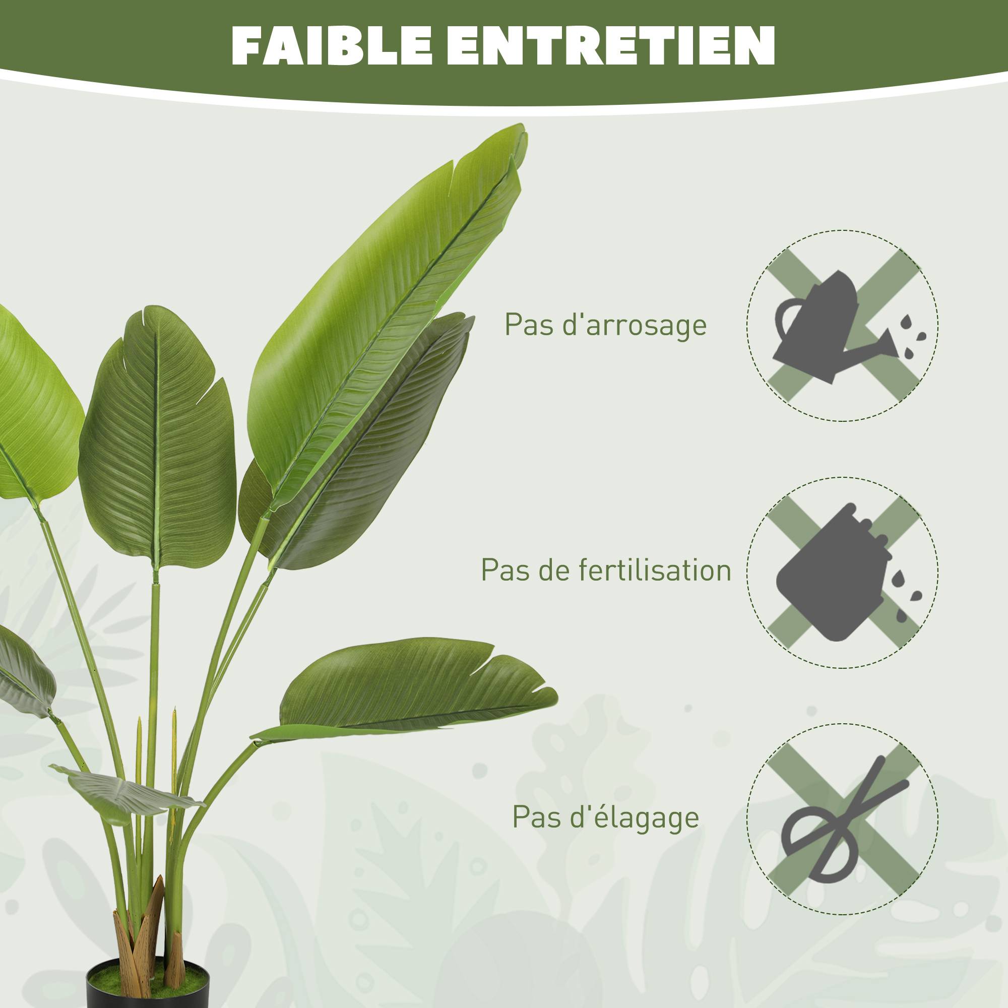 Plante artificielle intérieure 109 cm, arbre artificiel avec pot en plastique et terreau floqué - Image 8