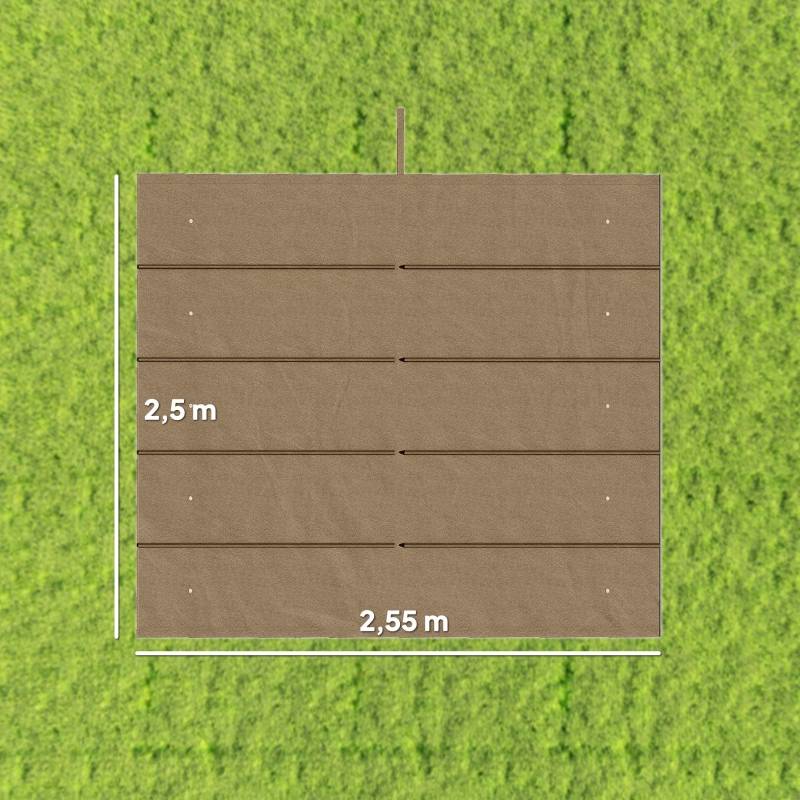 Toit de rechange pour pergola polyester anti-UV drainage eau 250x255 cm marron - ComfortXL Outdoor Living - Image 3