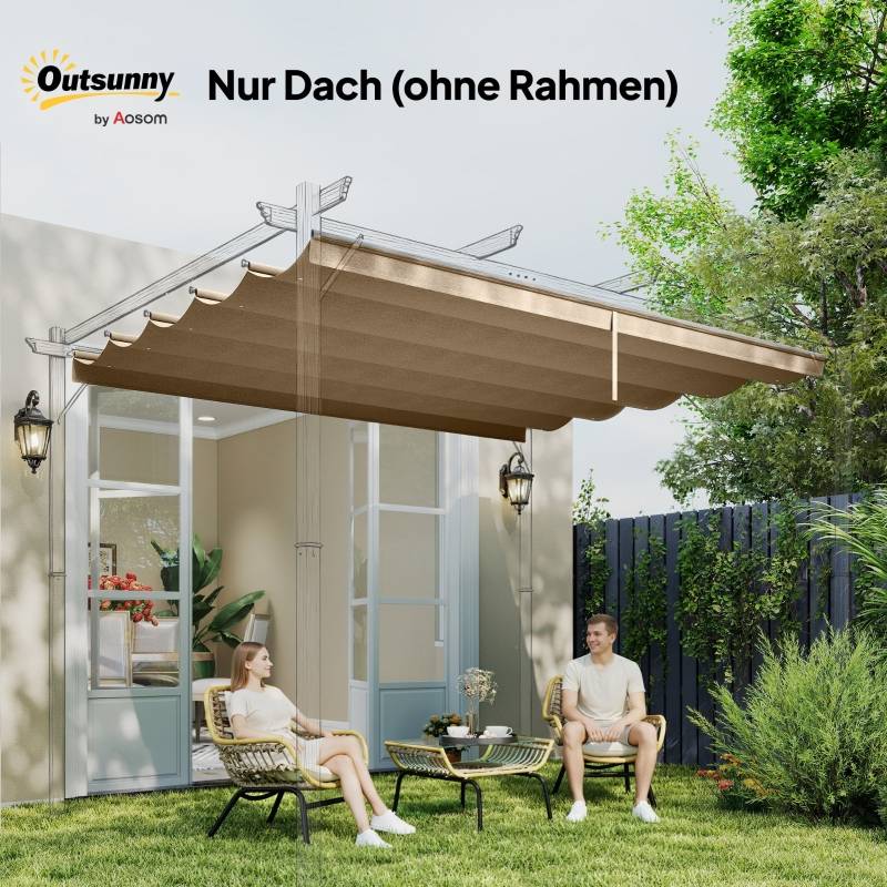 Toit de rechange pour pergola polyester anti-UV drainage eau 250x255 cm marron - ComfortXL Outdoor Living - Image 7