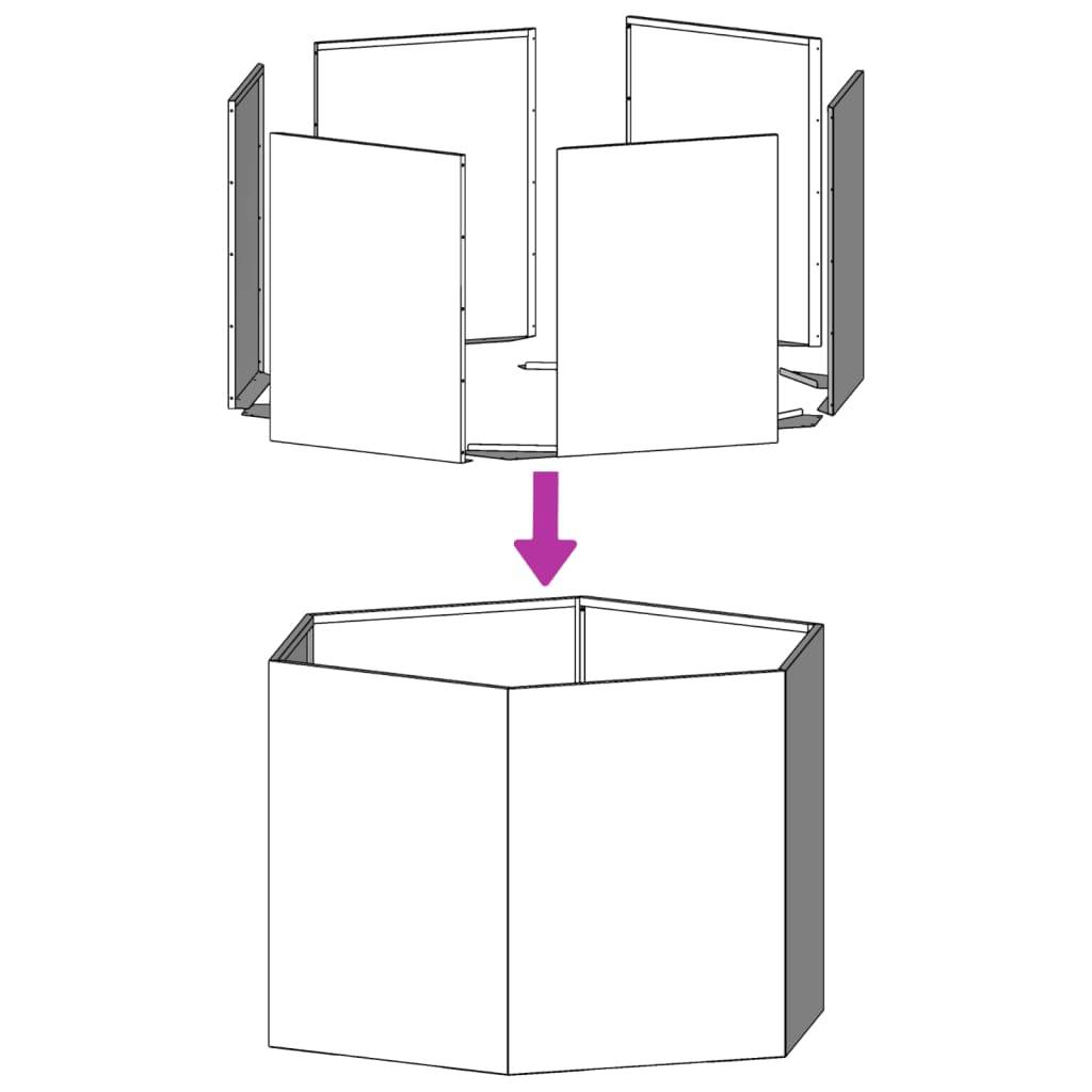 ComfortXL - Lot de 2 Carrés Potager Hexagonaux Acier Corten Rouillé Jardin 46x45 cm – ComfortXL Outdoor Living - Image 10