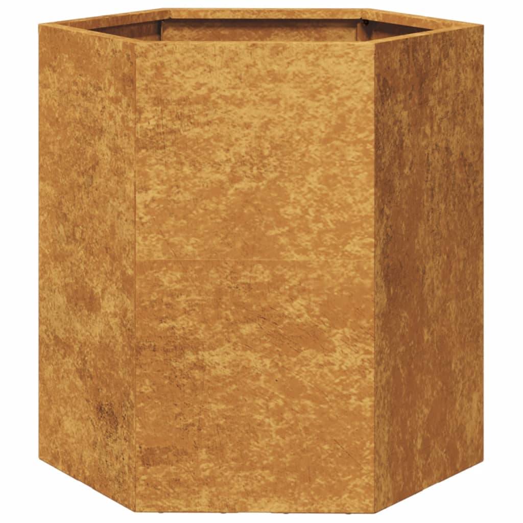 ComfortXL - Lot de 2 Carrés Potager Hexagonaux Acier Corten Rouillé Jardin 46x45 cm – ComfortXL Outdoor Living - Image 7