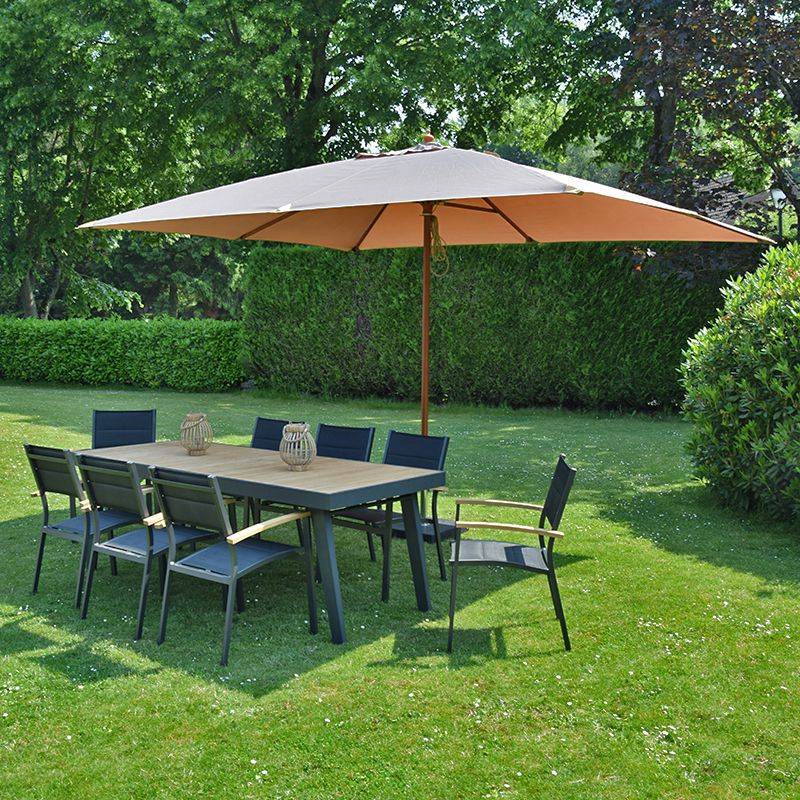 Fauteuil teck et aluminium noir Casablanca - Gecko Jardin - Imagen 5