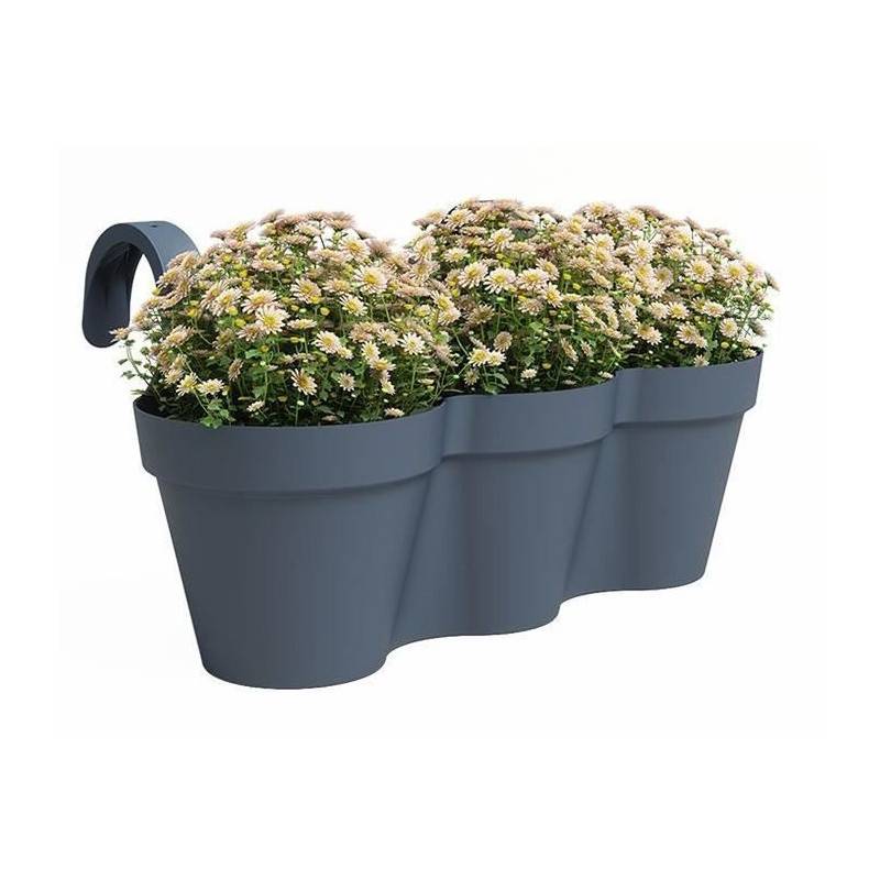 Artevasi - Pot Artevasi - Capri Triple - Balcon - Bleu Ardoise - L54 X P30,5 X H28 Cm - Imagen 2