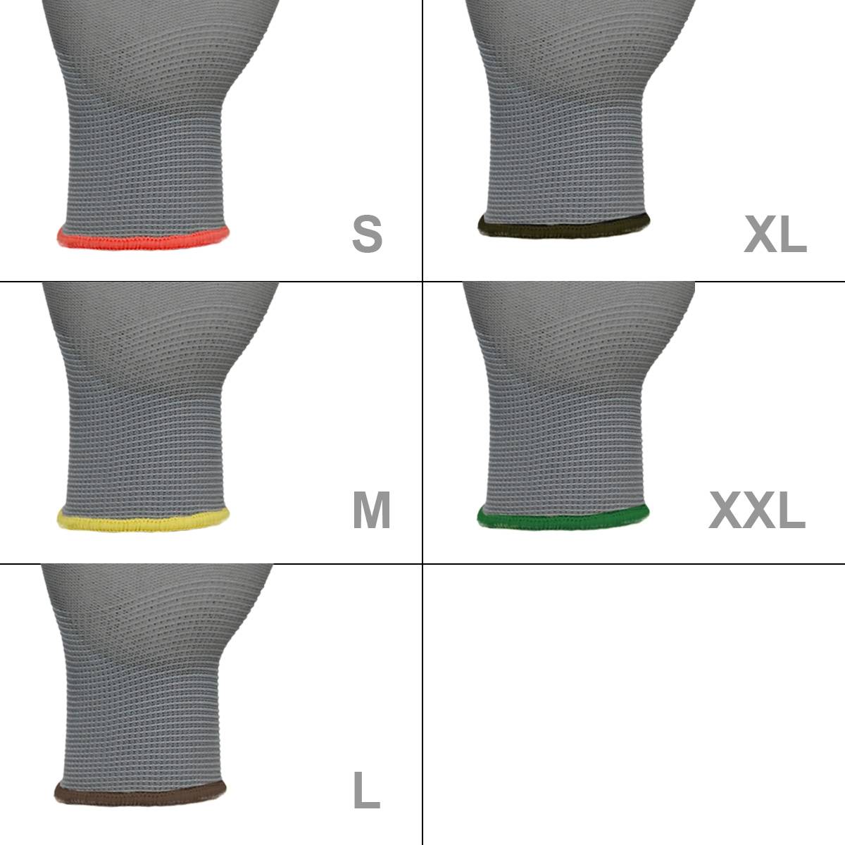 Ecd-Germany - ECD Germany 480 paires de gants de travail avec revêtement PU, taille 10-XL, gris, respirant, antidérapant - Imagen 5