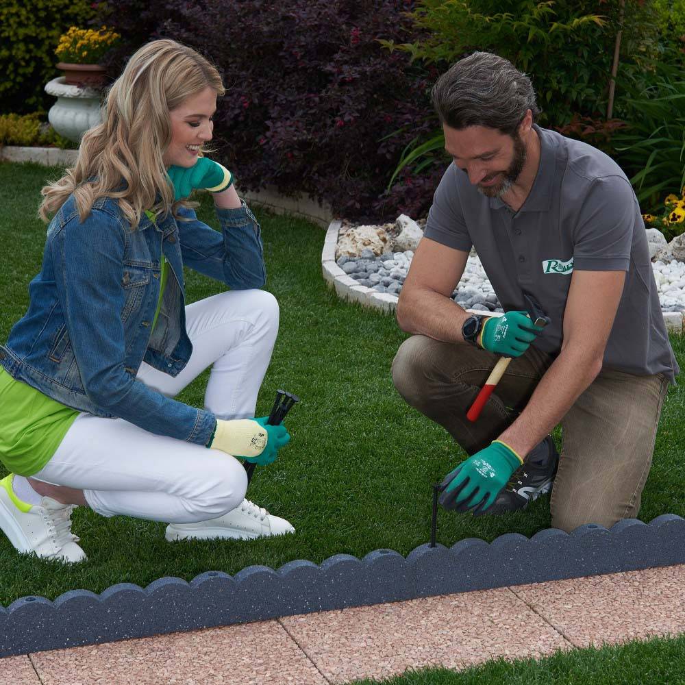 Ribimex - Bordure de jardin grise 120x5x10cm - Imagen 3