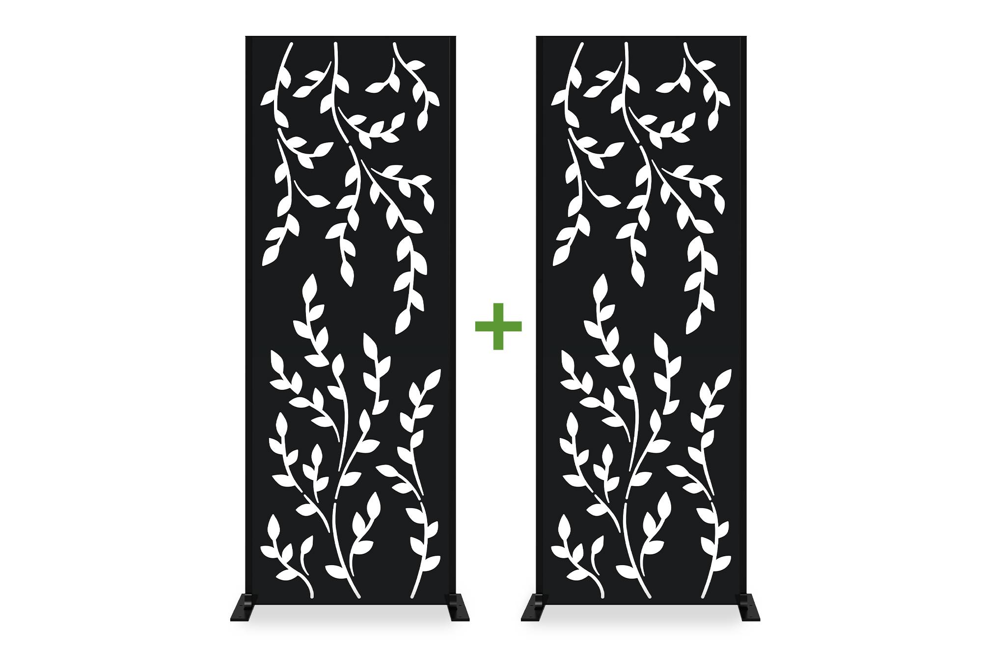 Casanoov Lot de 2 panneaux décoratifs FOLYA noir H.160  cm motif intégral - Image 1