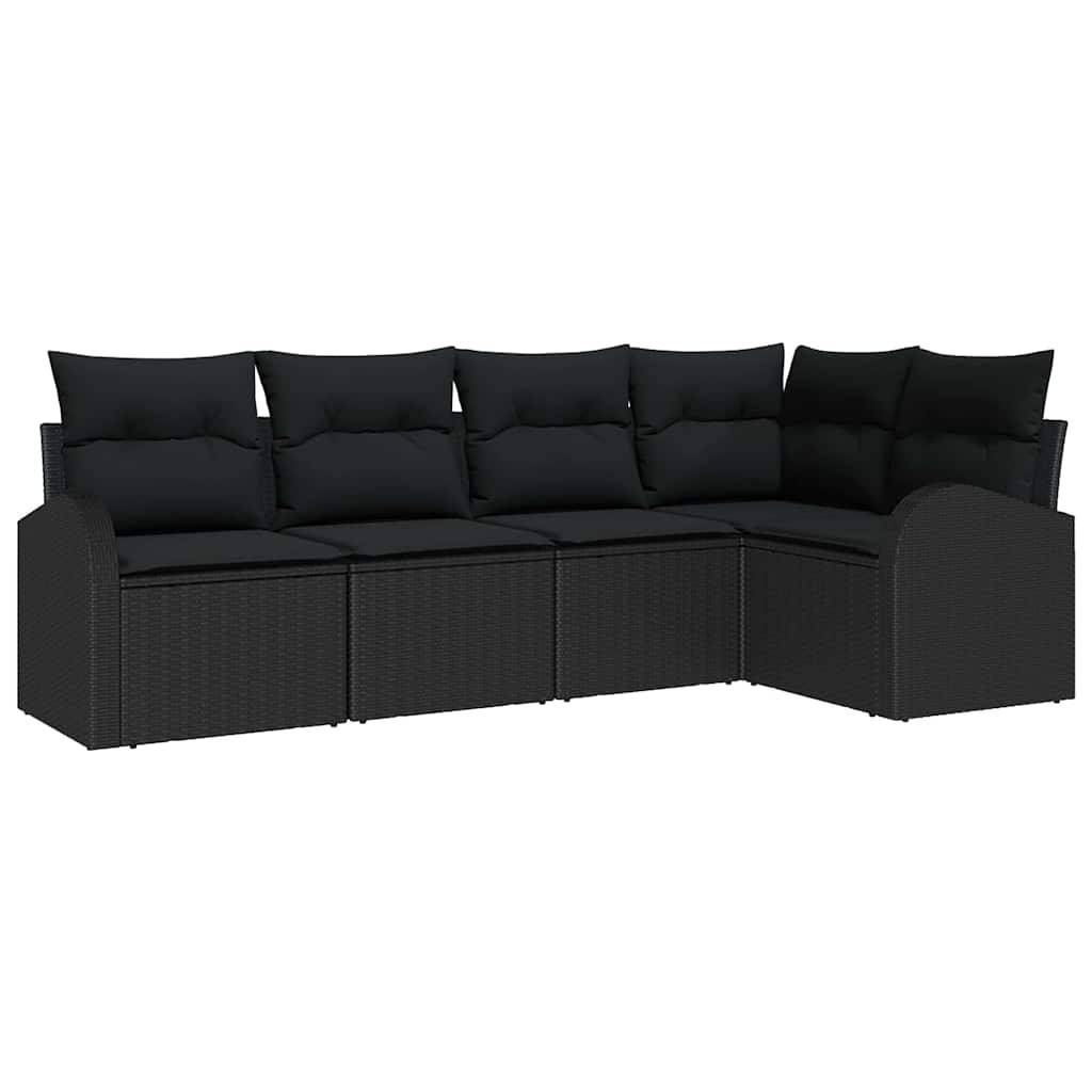 Salon de jardin 5 places en Poly rotin modulable et design moderne Noir – ComfortXL Outdoor Living - Image 2