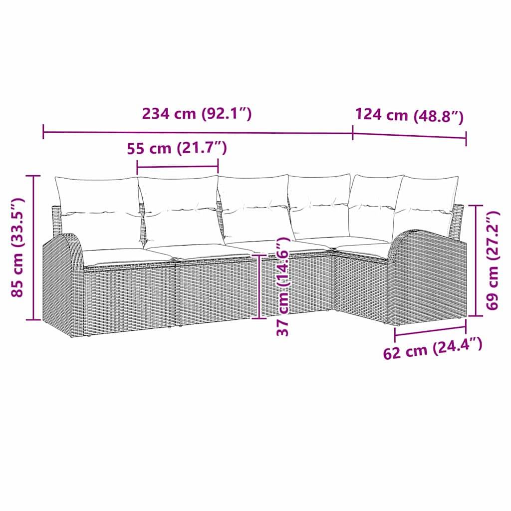 Salon de jardin 5 places en Poly rotin modulable et design moderne Noir – ComfortXL Outdoor Living - Image 4