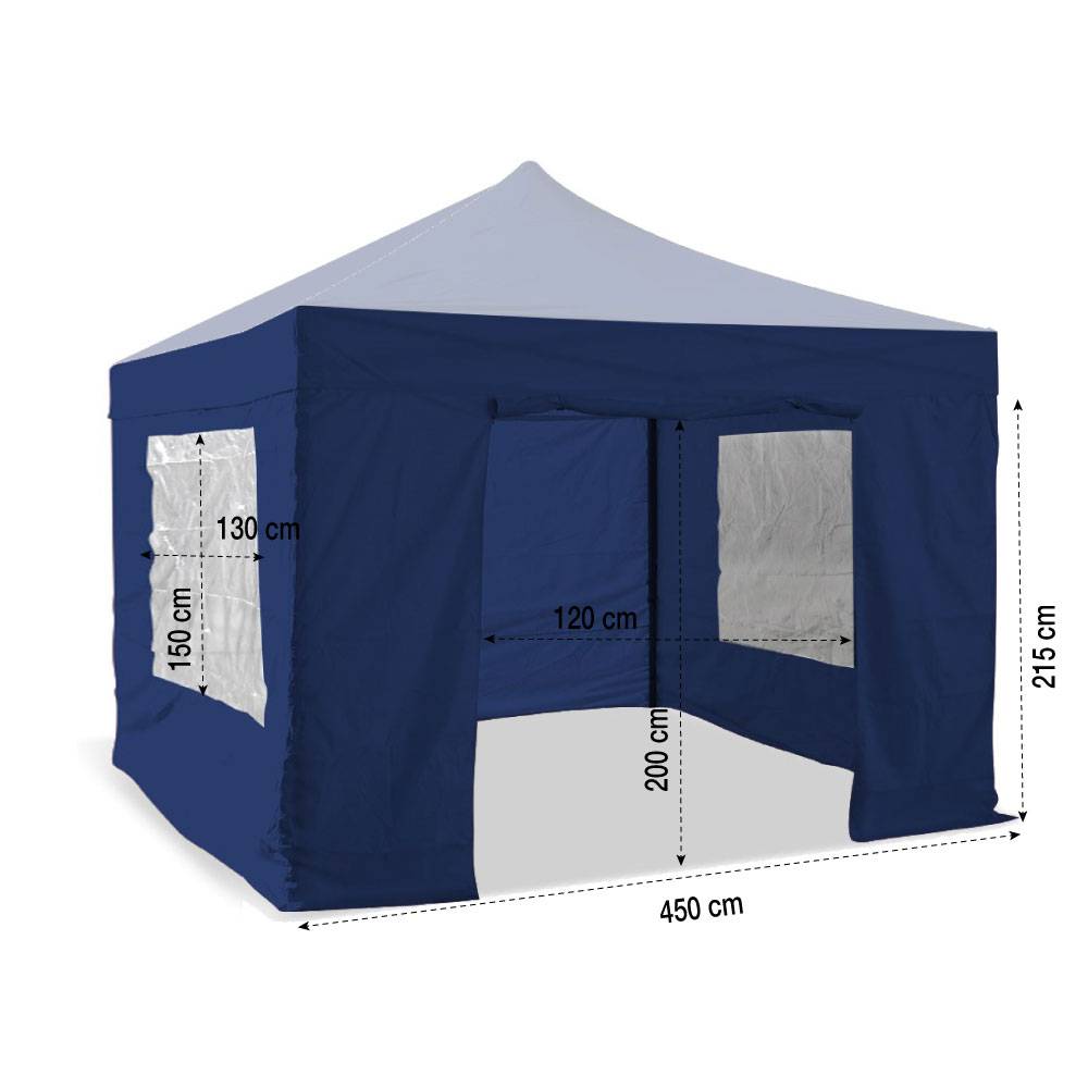 Lot de 4 murs pour barnum pliant professionnel 3 X 4,5 M Unité Bleu - Image 2