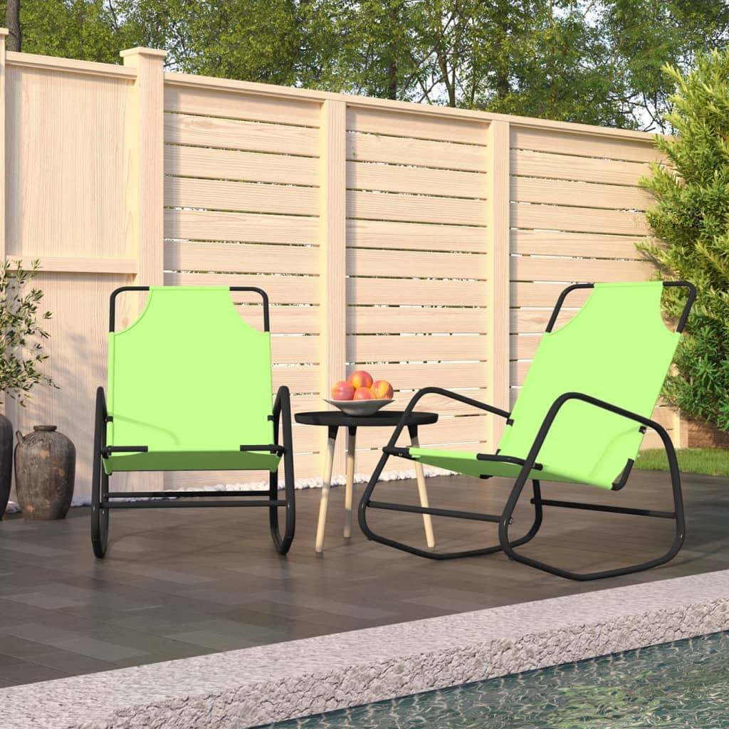 Maison Chic - Lot de 2 Bain de soleil à bascule - Transats - Chaises longues vert acier et textilène - MEUBLE PRO-JU6388 - Image 2