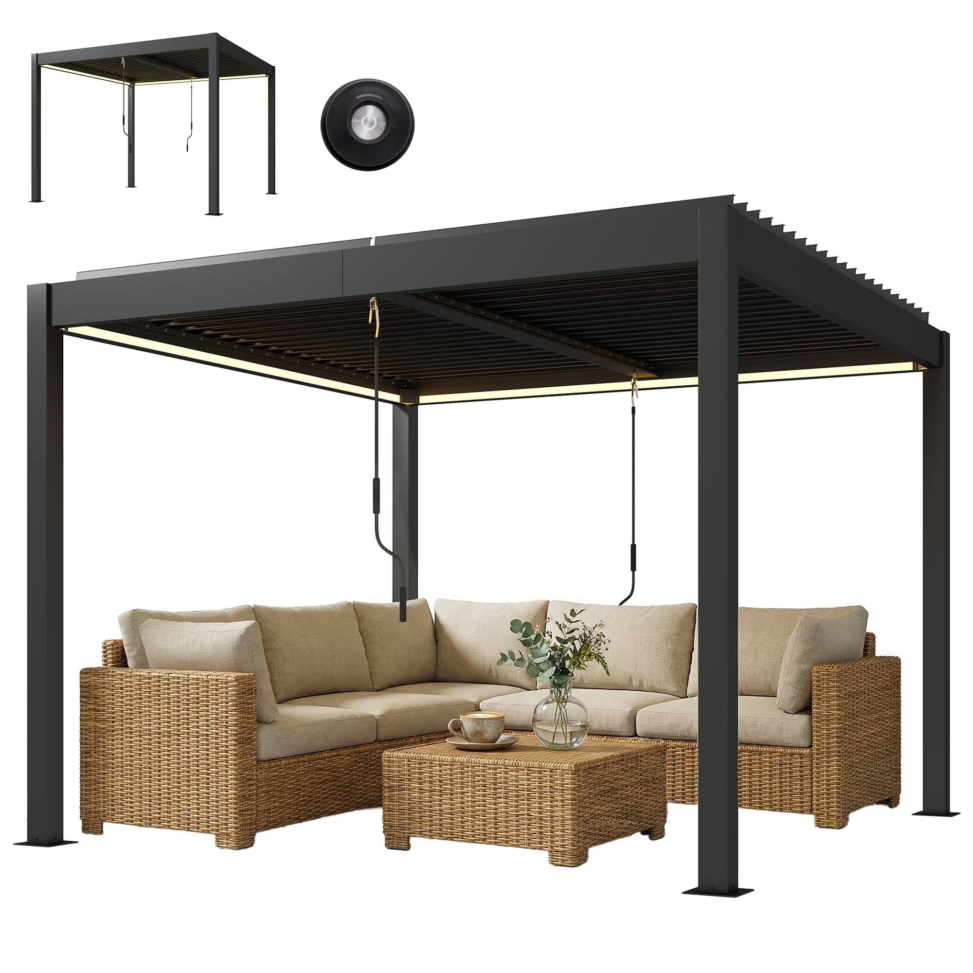 PANGIVO - Pergola aluminium 300 x 300 x 250 cm - PANGIVO - Image 2