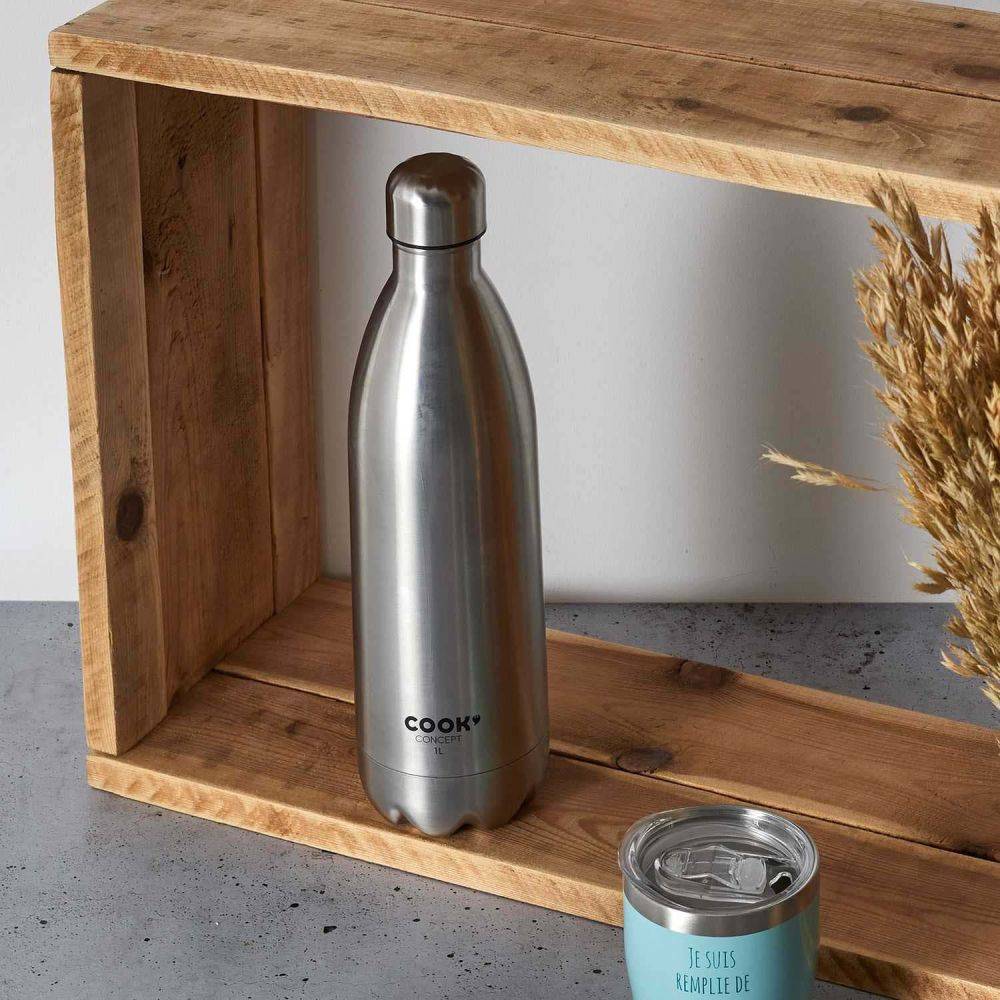 Cook Concept - Bouteille de transport isotherme en inox 1 litre - Image 3