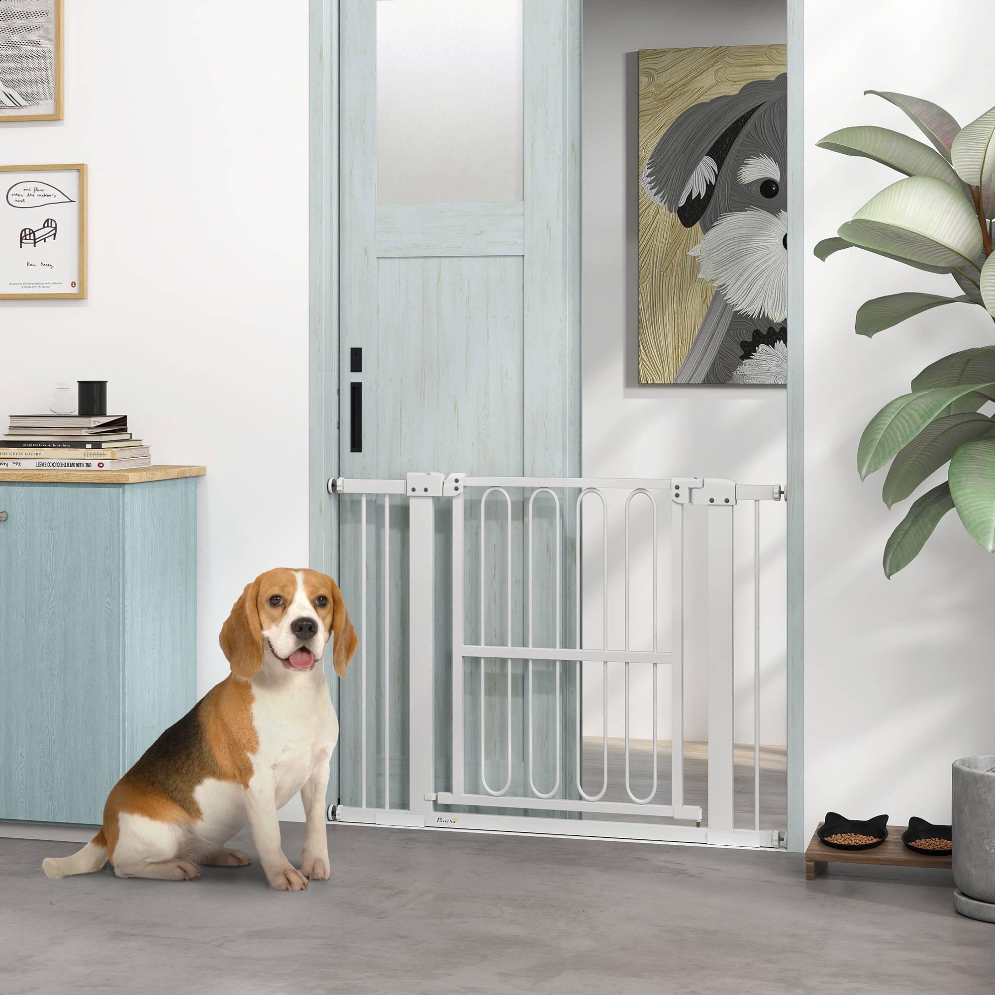 Sans Marque - Barrière de porte pour chien, 76-104 cm, sans perçage, pour escaliers - Image 4