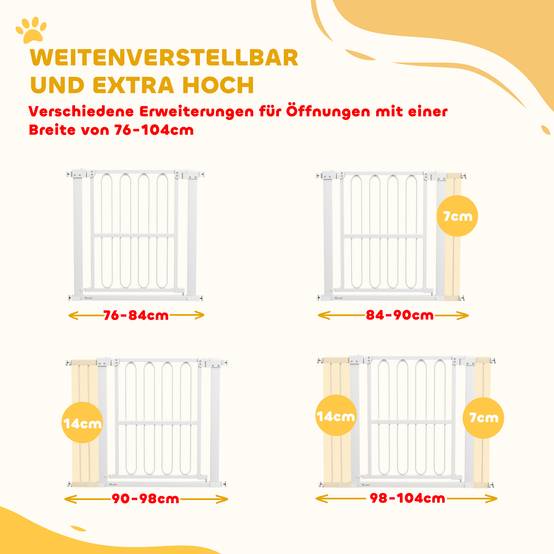 Sans Marque - Barrière de porte pour chien, 76-104 cm, sans perçage, pour escaliers - Image 6
