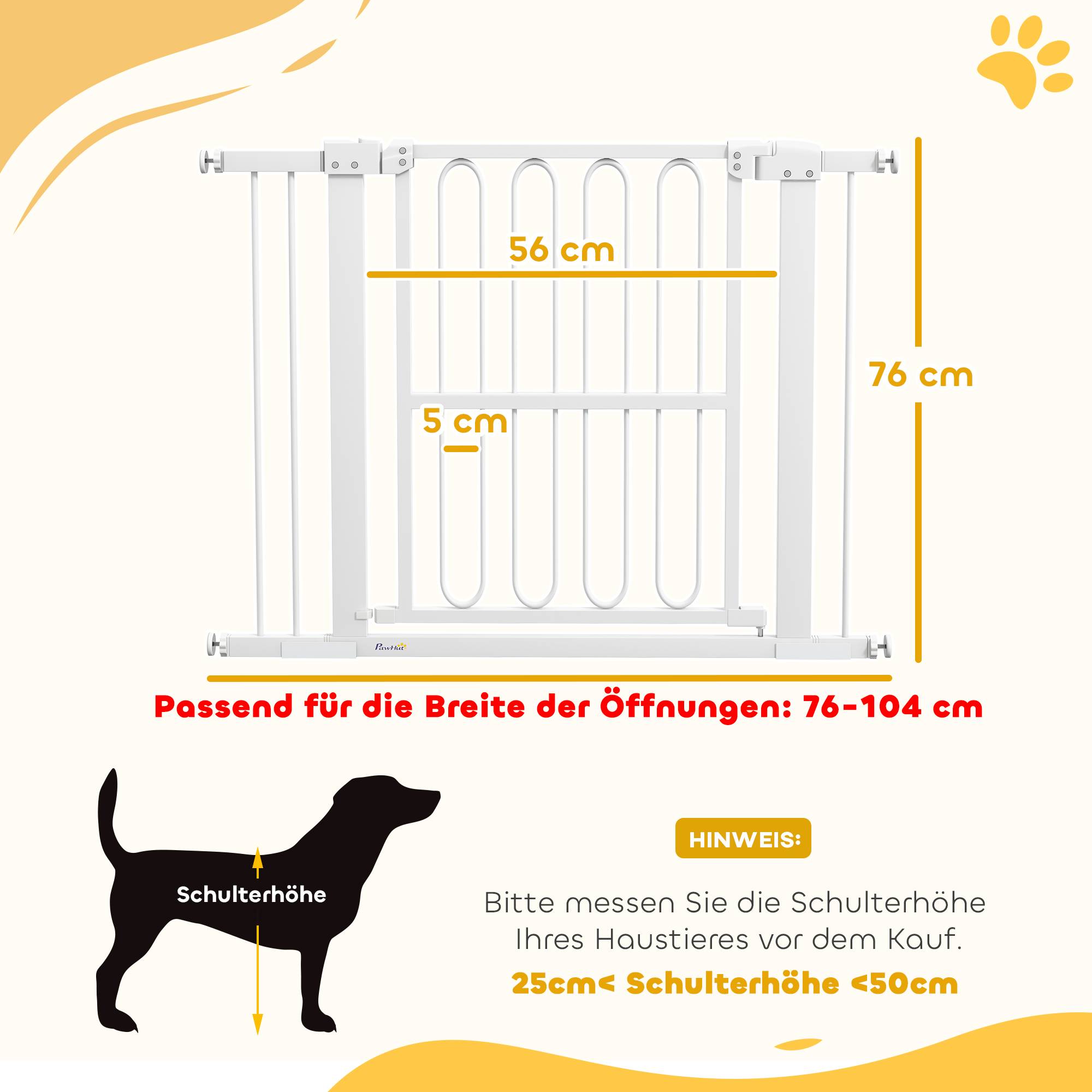 Sans Marque - Barrière de porte pour chien, 76-104 cm, sans perçage, pour escaliers - Image 5