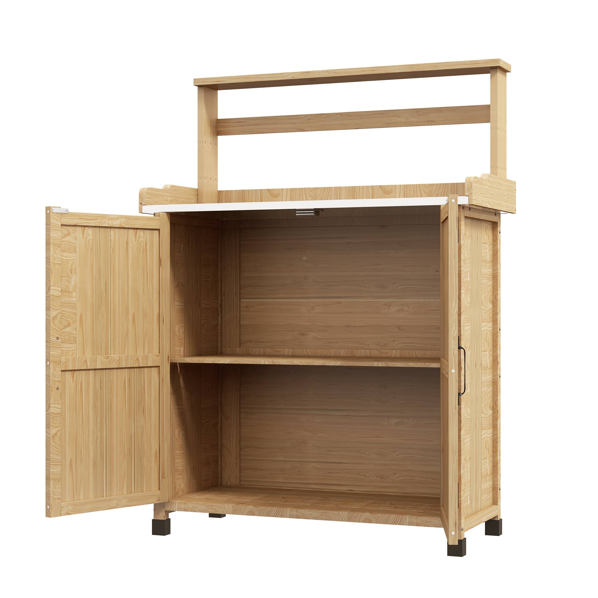 ComfortXL - Table de rempotage bois de sapin jaune 90,5 x 41 x 124,5 cm jardinage avec placard - ComfortXL Outdoor Living