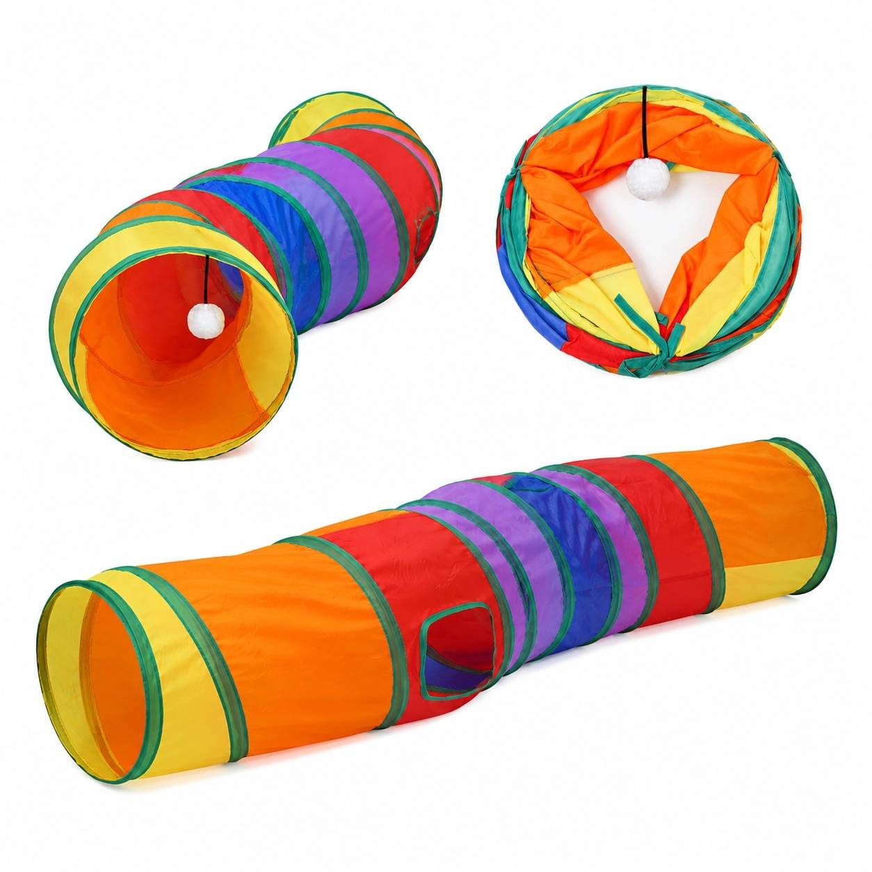 Tunnel Pour Chats D'intérieur Pliable Jeu Interactif Deux Voies Pour Lapins Cobayes
